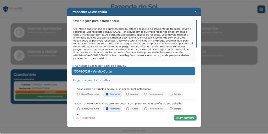 COPSOQ - questionário para identificar riscos psicossociais