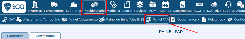 Painel FAP no SGG