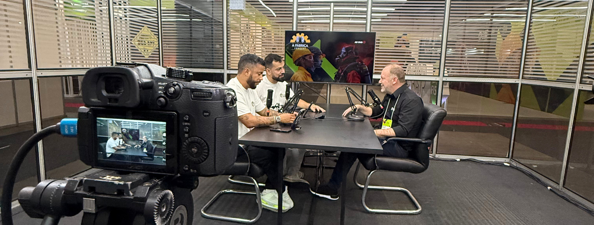 SGG participando do podcast A Fábrica durante a FISP